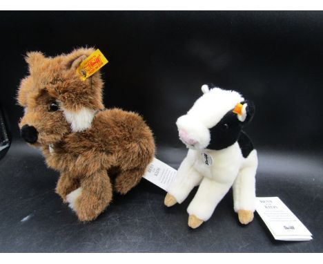 Steiff cow and fox