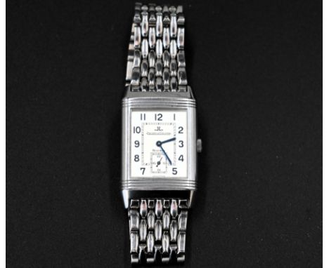 Jaeger-LeCoultre Reverso Grand Taille stainless steel gentleman's wristwatch, reference no. 270.840.622,&nbsp; silvered dial 
