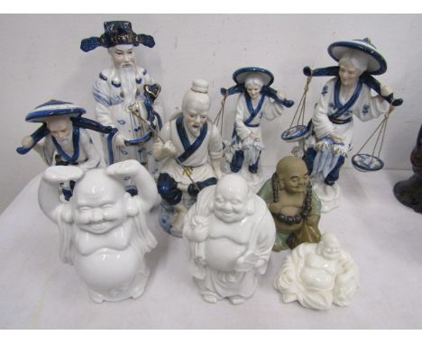 Ceramic Oriental figures and Buddha's
