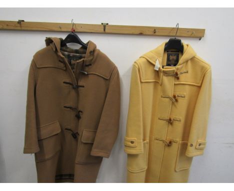 2 x Gloverall original duffle coats brown size 12 yellow size M
