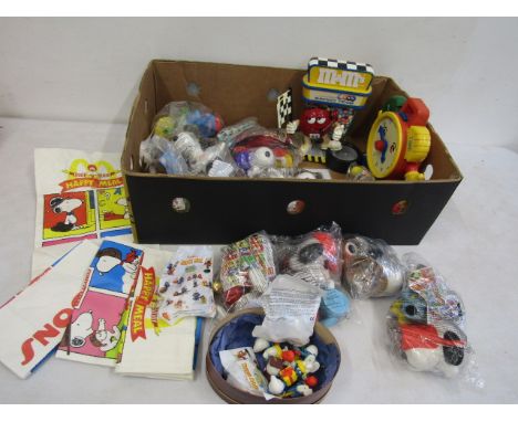 Mcdonalds toys- Snoopy, Smurfs and some old Happy Meal bags plus M&amp;M toy and clock