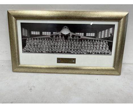RAF Scampton photograph of 27 Sqn - Avro Vulvan Flt. Lt K. R. Snape circa 1963 , framed and glazed&nbsp;