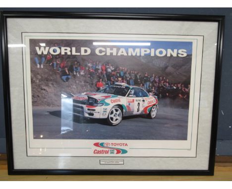 Toyota/Castrol World Championship print with dedication 70x54cm framed and glazed