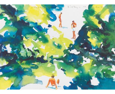 Norbert Bisky (Leipzig 1970 – lebt in Berlin). „Paraisópolis“. 2012/13Ditone-Print auf Velin.  22,9&nbsp;×&nbsp;30,9&nbsp;cm 