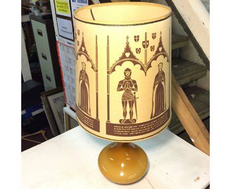 A coloured glass based lamp.