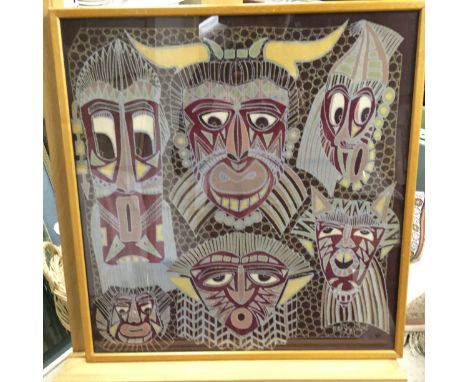 A framed fabric print signed Eddy BS