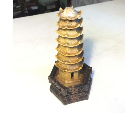 A small bone carved temple 155 mm