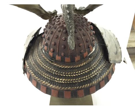 A reproduction Samurai helmet.