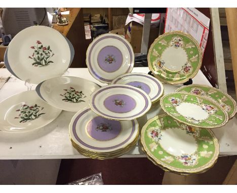 A selection of Wedgwood and Aynsley and Cauldon plates all plates in good condition with only light surface scratches.