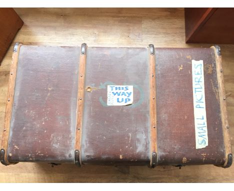 A timber and brass bound cabin trunk.$