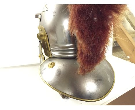 A reproduction Roman Centurian Helmet.