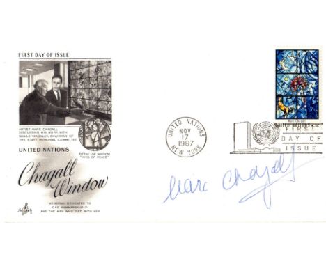 CHAGALL MARC: (1887-1985) Russian-French Artist. Signed First Day Cover commemorating Chagall's stained glass window entitled