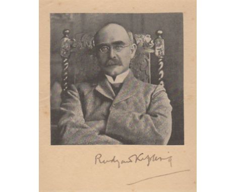 KIPLING RUDYARD: (1865-1936) English Writer, Nobel Prize winner for Literature, 1907. Dark fountain pen ink signature ('Rudya