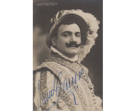 CARUSO ENRICO: (1873-1921) Italian Tenor. Vintage signed postcard photograph of Caruso in a head and shoulders pose in costum