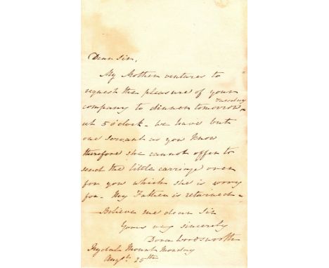 WORDSWORTH DORA: (1804-1847) Daughter of William Wordsworth, and a significant influence on the Poet Laureate's works, includ