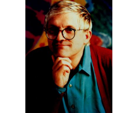 HOCKNEY DAVID: (1937-     ) English Painter. Signed colour 8 x 10 photograph of Hockney in a head and shoulders pose. Signed 