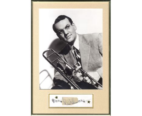 MILLER GLENN: (1904-1944) American Big Band Musician of World War II. Bold vintage fountain pen ink signature ('Glenn Miller'