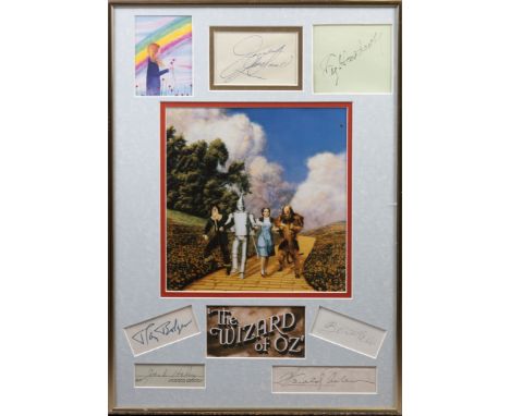 WIZARD OF OZ THE: Selection of individual signed pieces, cards, vintage 8 x 10 photograph (1) by the main cast members, lyric