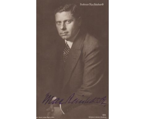 REINHARDT MAX: (1873-1943) Austrian-born American Theatre and Film Director. A good vintage signed postcard photograph of Rei