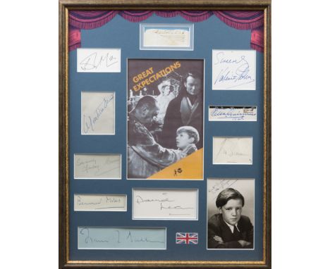 GREAT EXPECTATIONS: Selection of individual signed pieces, cards, album pages, vintage signed postcard photograph (1) by the 