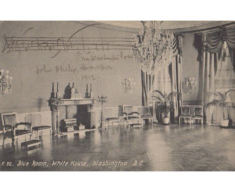 SOUSA JOHN PHILIP: (1854-1932) American Composer. An excellent vintage black and white picture postcard depicting 'Blue Room,