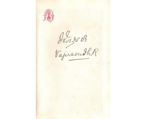 RAMA VI: (1880-1925) King Vajiravudh of Siam 1910-25. Bold ink signatures (‘Vajiravudh R’, and also in Siamese script above) 