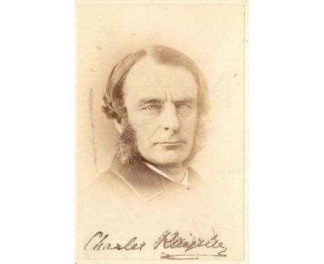 KINGSLEY CHARLES: (1819-1875) English Clergyman, Novelist & Historian. Vintage signed carte-de-visite photograph, the sepia a