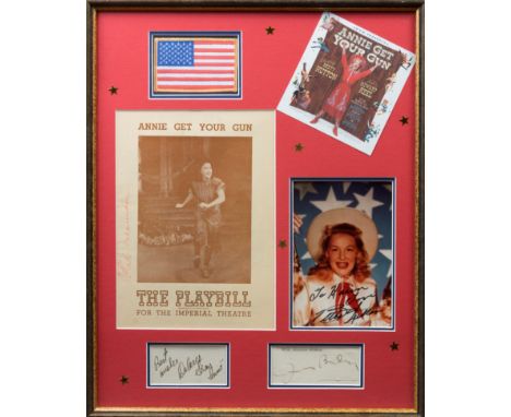 ANNIE GET YOUR GUN: Small selection of signed pieces, photograph and programme by the composer and lyricist and various actre