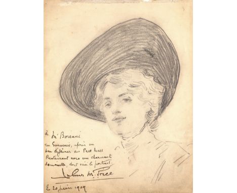 PRICE JULIUS M.: (1857-1924) English Artist & Caricaturist for Vanity Fair. A fine original pencil drawing executed and signe