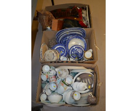 Household ceramics by Wedgwood, New Chelsea, Crown Staffordshire, Royal Doulton and others; and a quantity of household items
