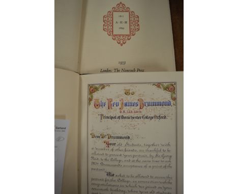 A book celebrating the Centenary of Alfred Lord Tennyson's death, published by the Nonesuch Press; and another hand inscribed
