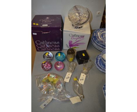 Caithness crystal glassware, including: two bowls; various paperweights; other paperweights; and glassware.