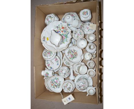 A large quantity of Aynsley 'Pembroke' pattern trinket ceramics comprising small bowls, vases, jugs, dishes and plates.