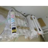 (6) Rolls White Butcher 46” 40# 1000 Roll Paper,7 2 Mill Clear PE Mounted to 3 Mil. Liner 54”