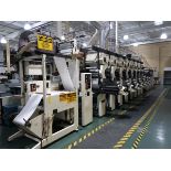 2002 Comco 8 Color Flexographic Printing Press Proglide MSP Series, Roll Feed Stand, Dover Flexo