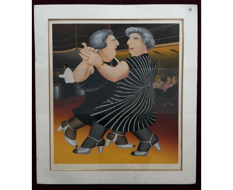 Beryl Cook (1926-2008) limited edition silkscreen print 'Dancing on the QE2' 293/300, with pencil signature and titled, unfra