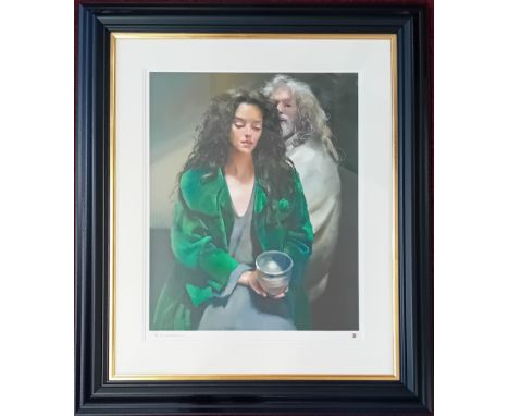 Robert Lenkiewicz (1941-2002) limited edition silkscreen print, 'The Painter with Anna holding a Pitt-Fired Bowl', 15/15AP, w