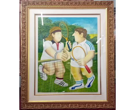 Beryl Cook (1926-2008) limited edition silkscreen print 'Tennis' 231/300, with pencil signature and certificate of authentici