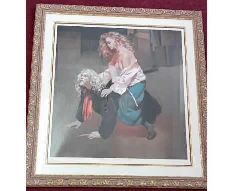 Robert Lenkiewicz (1941-2002), limited edition silkscreen print 'Painter with Lisa - Aristotle and Phyllis Theme' 19/395, wit