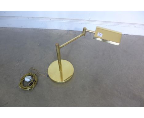 An adjustable brass desk lamp, in working order, and PAT tested 