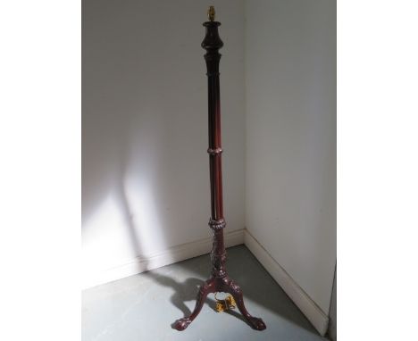 A Victorian mahogany standard lamp in restored condition, new braided flex and fittings, height 158cm 