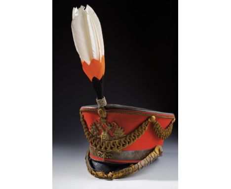 dating: about 1910 provenance: Russian Empire, Body with wide band, covered with red fabric, upper and lower border and ropes