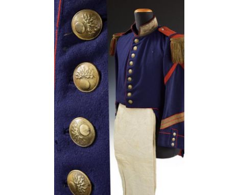 dating: 1850 provenance: Kingdom of the Two Sicilies, Short-layered jacket for a cavalry NC officer, with collar covered with