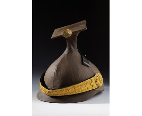 dating: 1916-18 provenance: Austria, Body covered with field-gray, rainproof canvas. Complete with chin-strap with scales, en