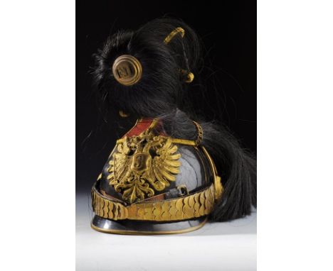 dating: 1914-18 provenance: Austria, Light metal, blackened skull and visor. Central part covered with red cloth (small parts