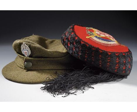 dating: Second quarter of the 20th Century provenance: Croatia, For army. One of fez type, with rear badge embroidered and wi
