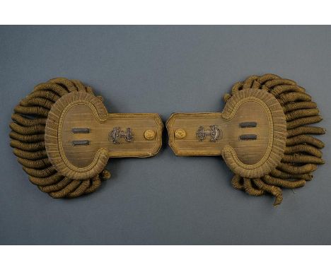dating: Late 19th Century provenance: USA, Stripe, crescent, border and fringes of gold color, anchor and number 'II' in silv