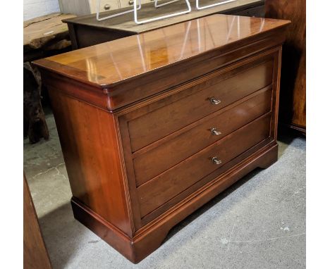 COMMODE, 52cm D x 84cm H x 118cm W, cherrywood French style. 