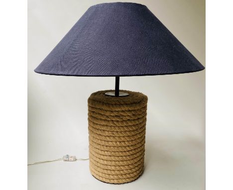 TIMOTHY OULTON COIL TABLE LAMP, 75cm x 80cm, with charcoal 'coolie' shade. 