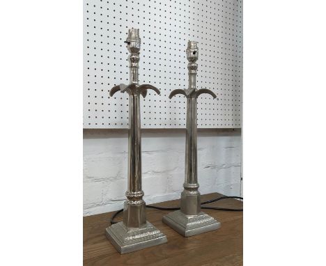 PAREX PALM TREE TABLE LAMPS, a pair, 49cm H. (2) 